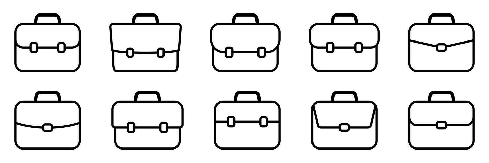 Briefcase line icon, linear style pictogram isolated on white. Suitcase, portfolio symbol. vector