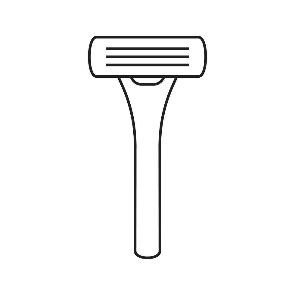 Shaving razor icon. Razor flat line icon. Expanded stroke. vector