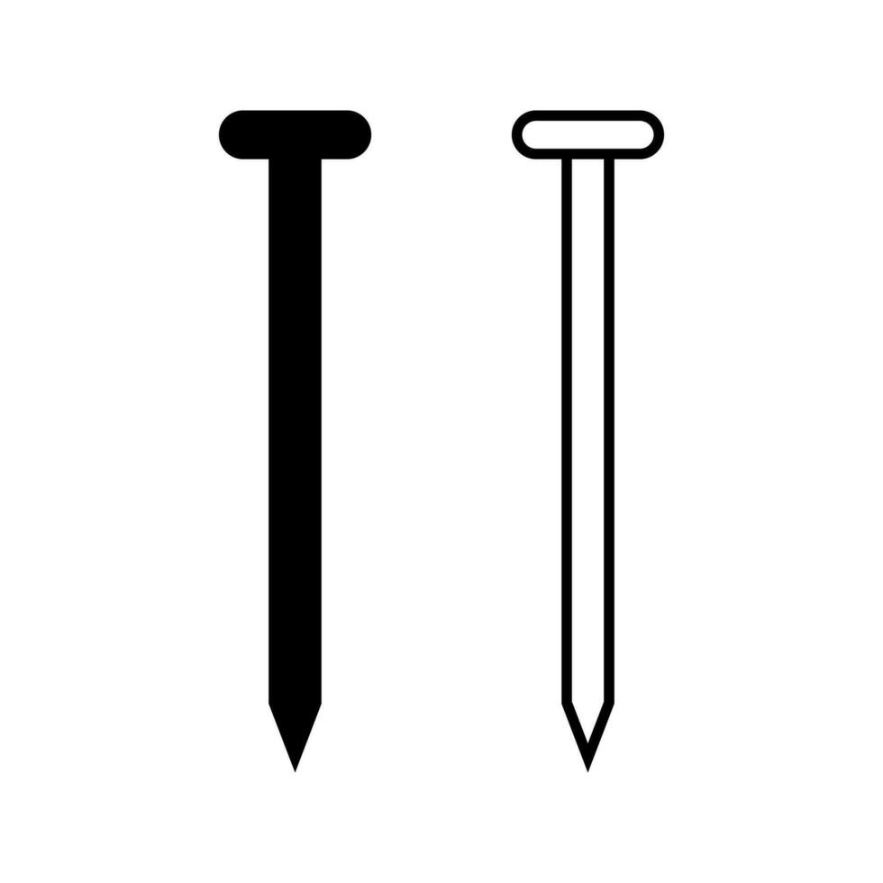 Metal nail icon, vector illustration.