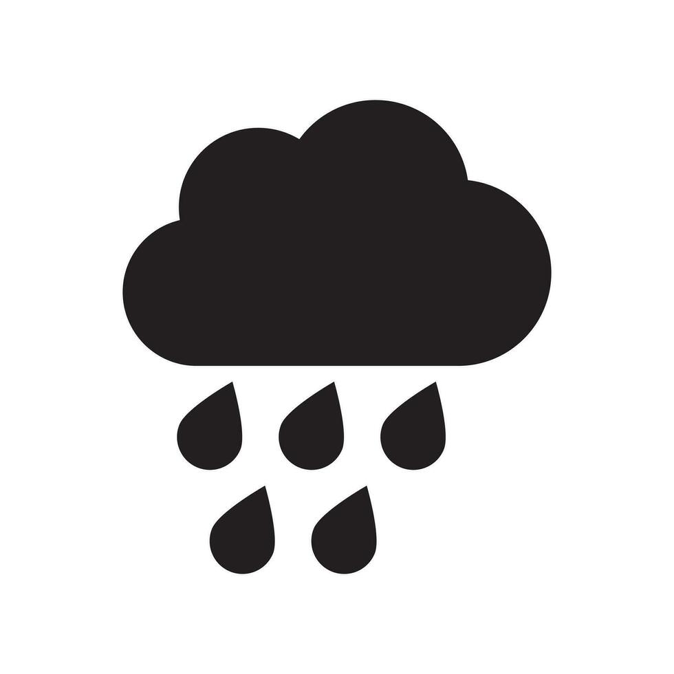 Rain icon in trendy flat style. Cloud rain symbol for your web site design, logo, app, UI. Modern forecast storm sign. vector