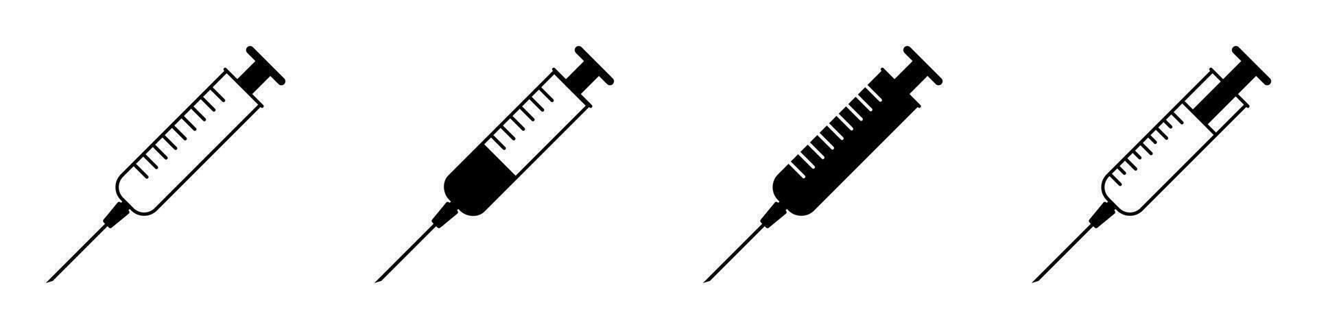 Syringe icon, injection vector icon.