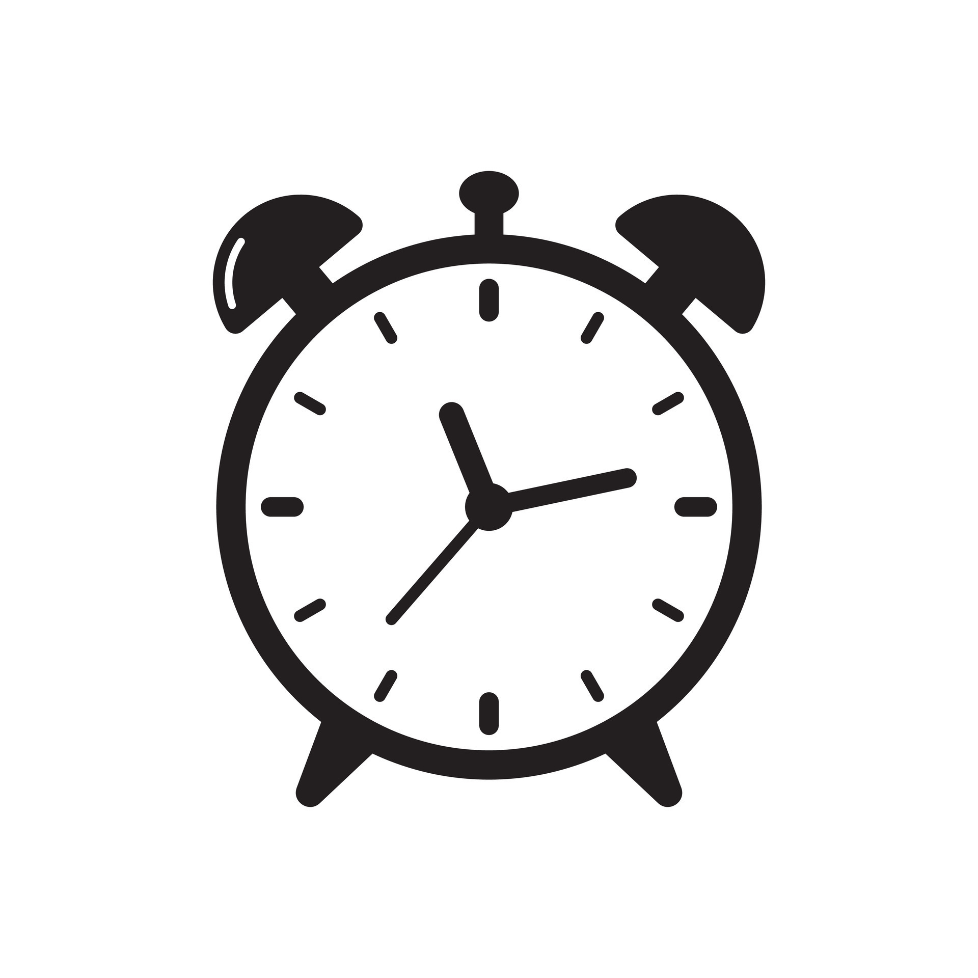 Alarm clock icon vector illustration, retro alarm clock. 26641688