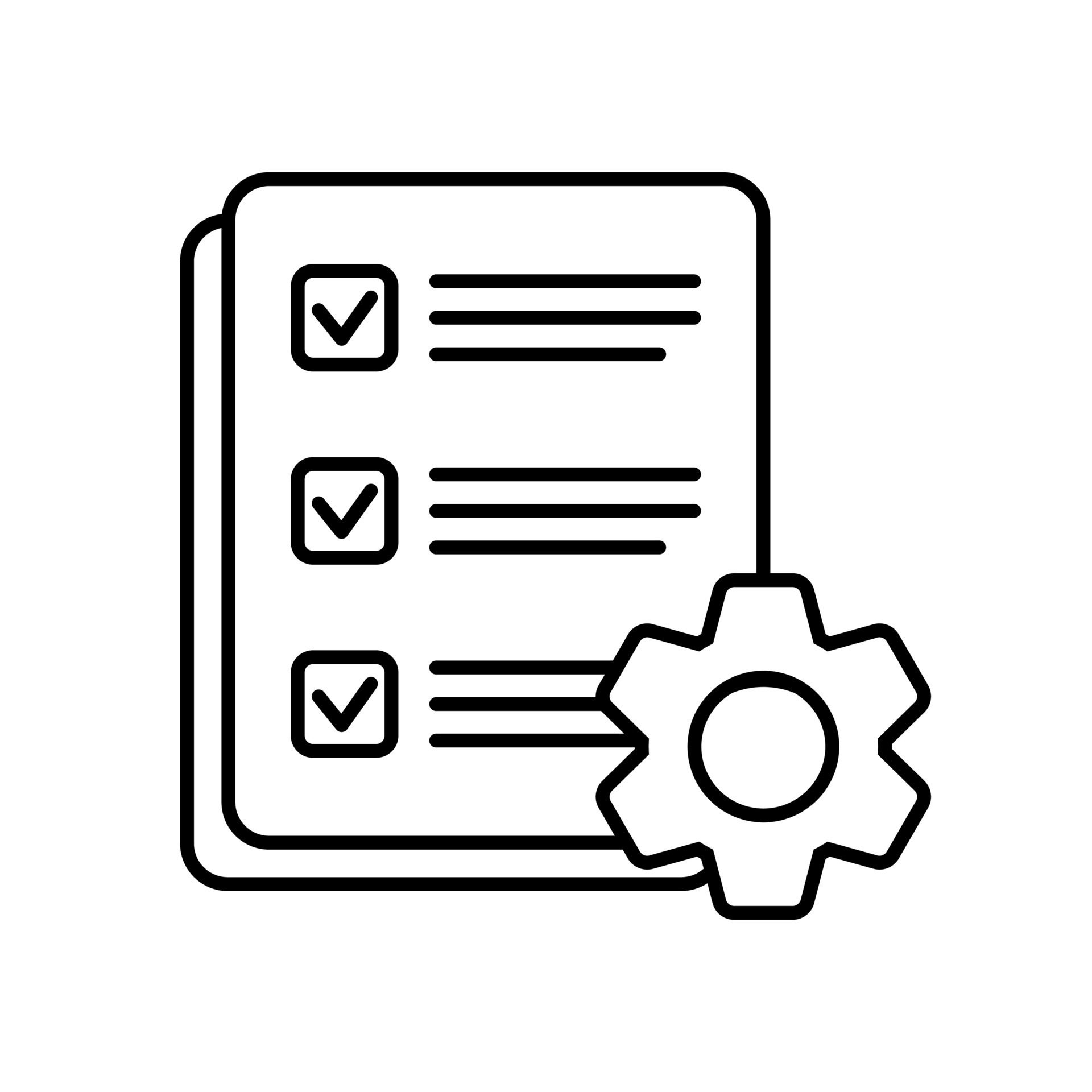 Checklist with gear isolated icon. Technical support check list icon ...