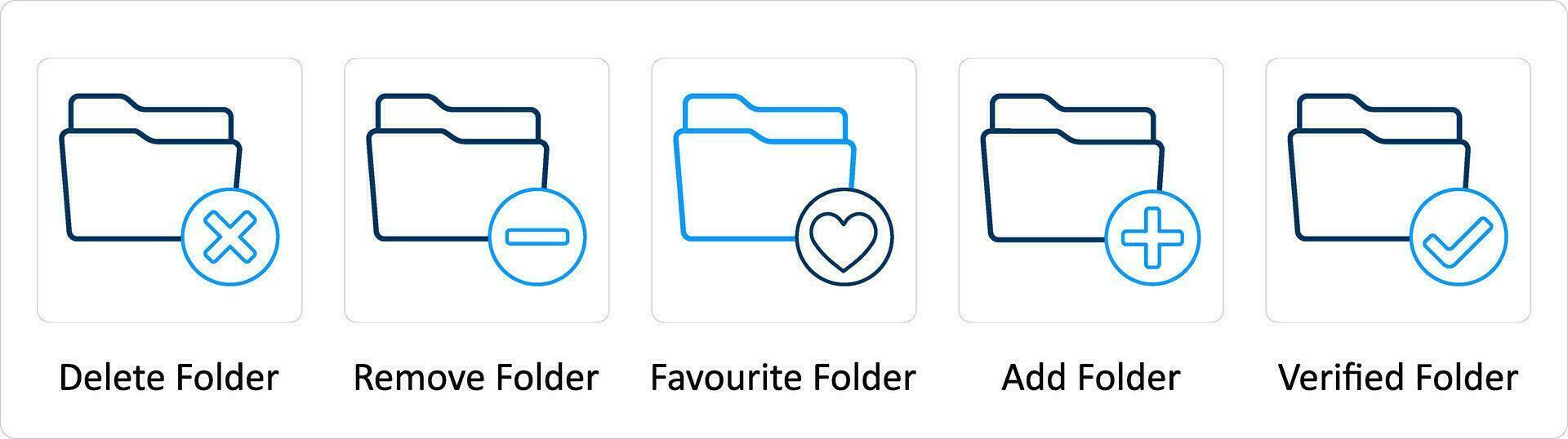 A set of 5 Extra icons as delete folder, remove folder, favorite folder vector