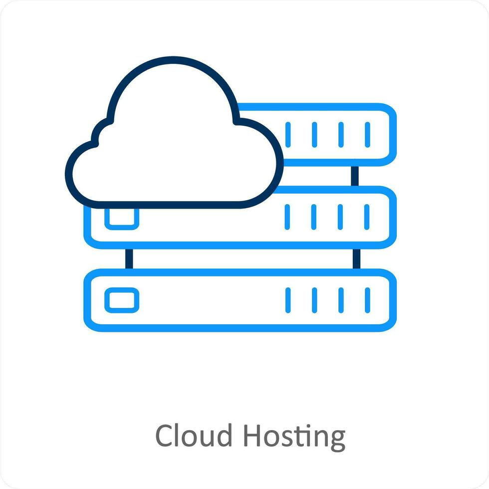 Cloud Hosting and hosting icon concept vector