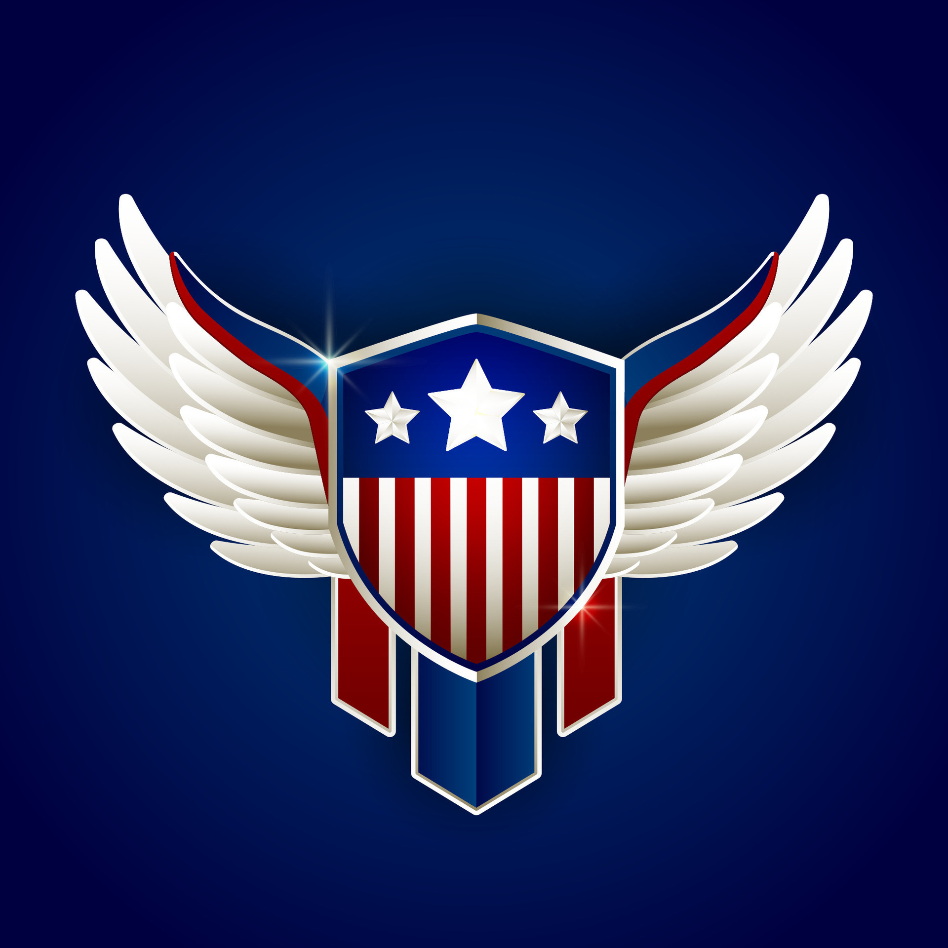 american shield with wings logo badge template 26641829 Vector Art at