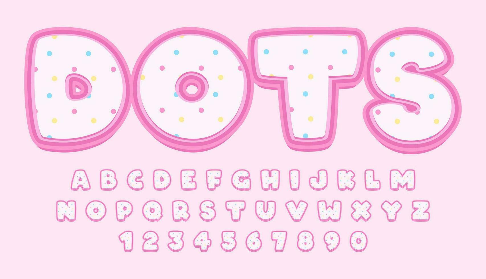 decorative editable cute pink pastel dots text effect vector design