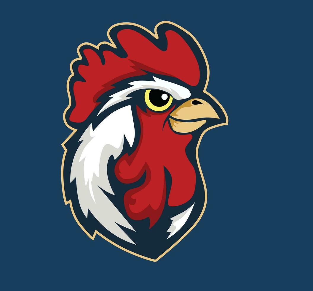 Rooster head mascot vector