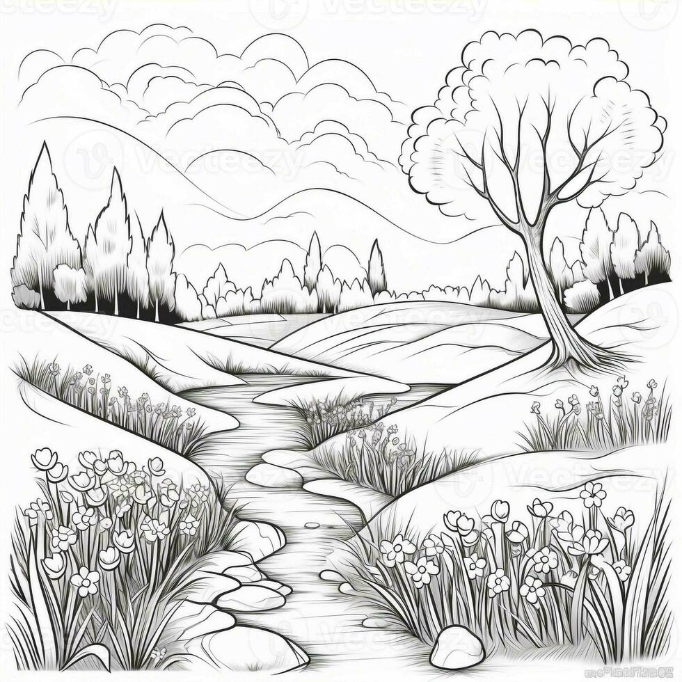 Spring Coloring Pages photo