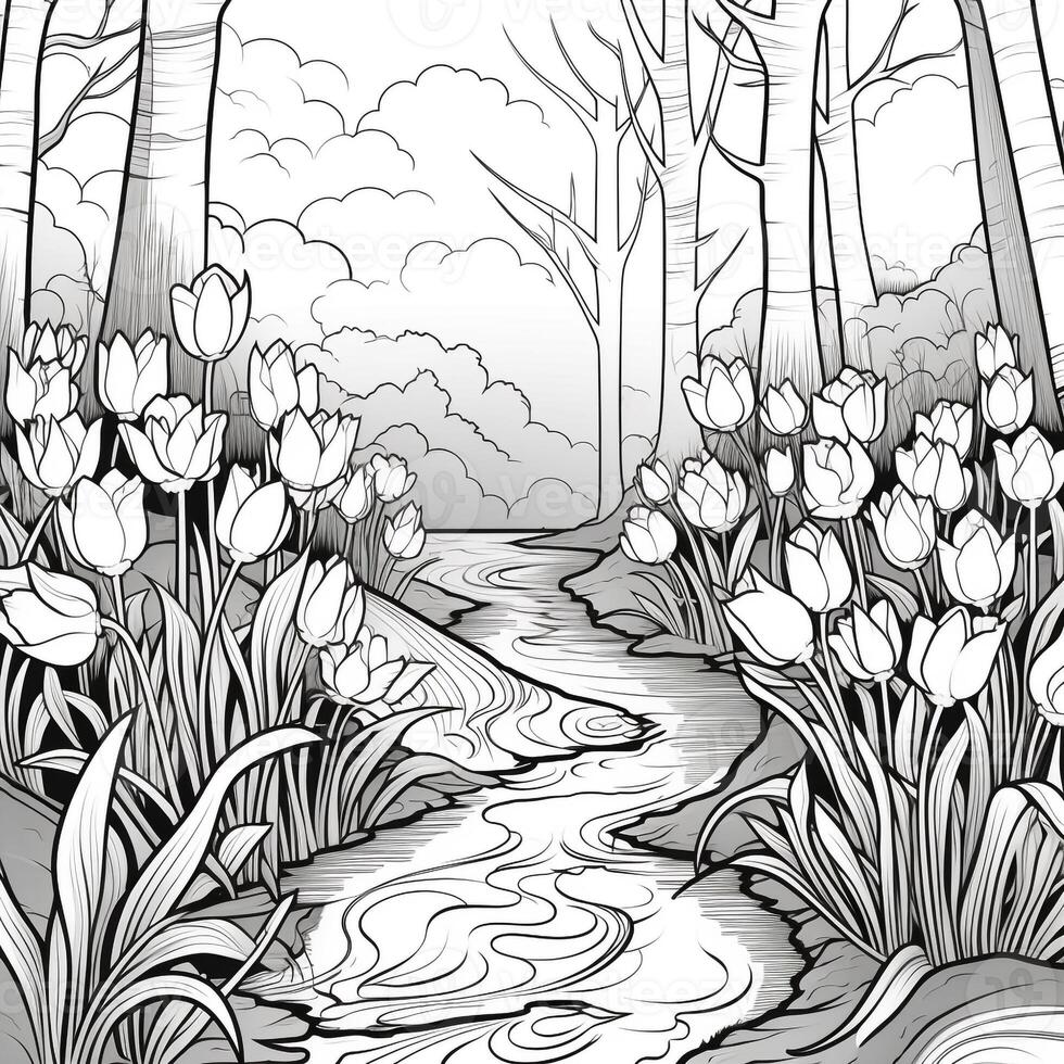 Spring Coloring Pages photo