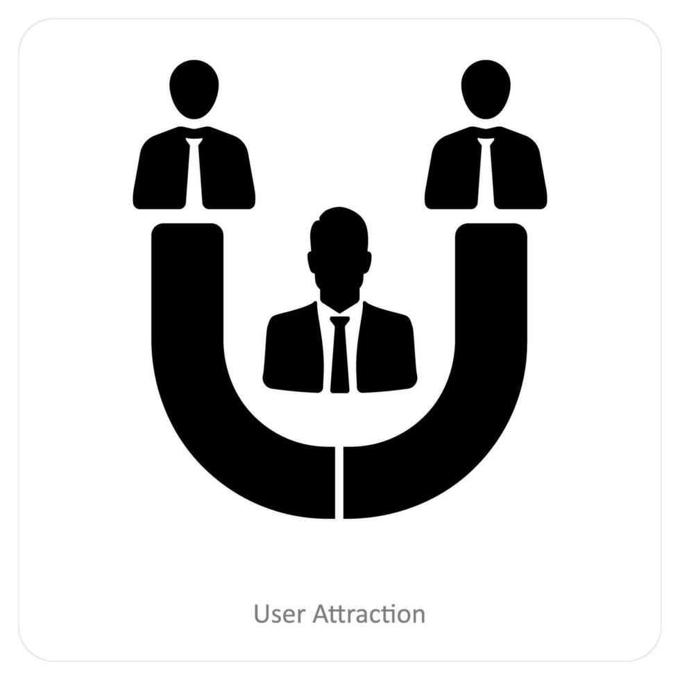 User Attraction and magnet icon concept vector