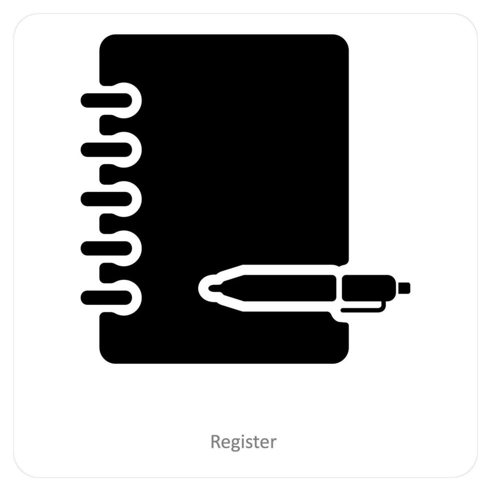 Register and notes icon concept vector