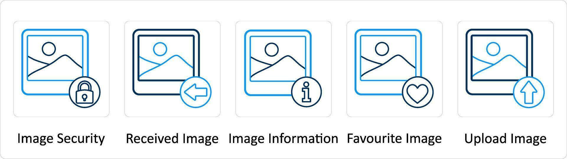 A set of 5 Extra icons as image security, received image, image information vector