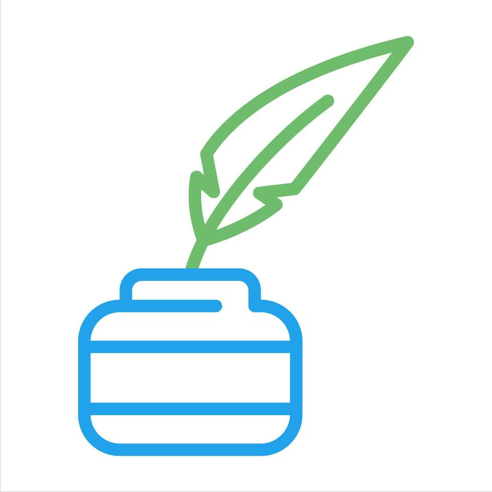 Quill pen with inkwell Vector Icon