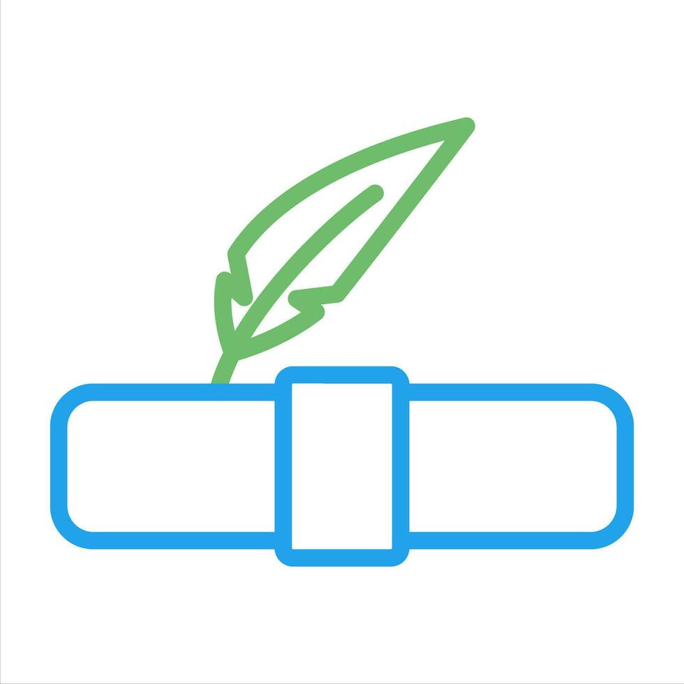 Quill pen with scroll Vector Icon