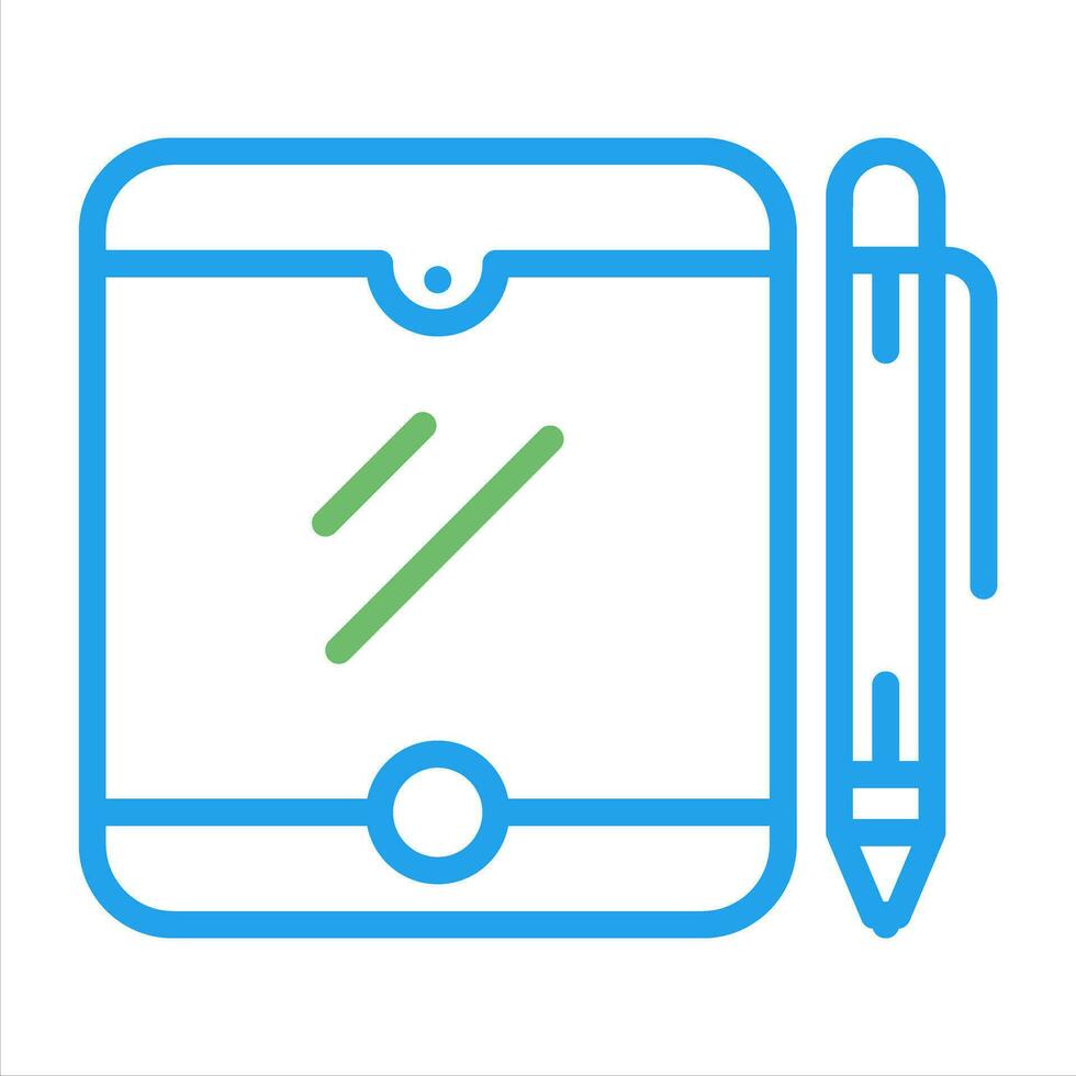 Tablet with pen Vector Icon