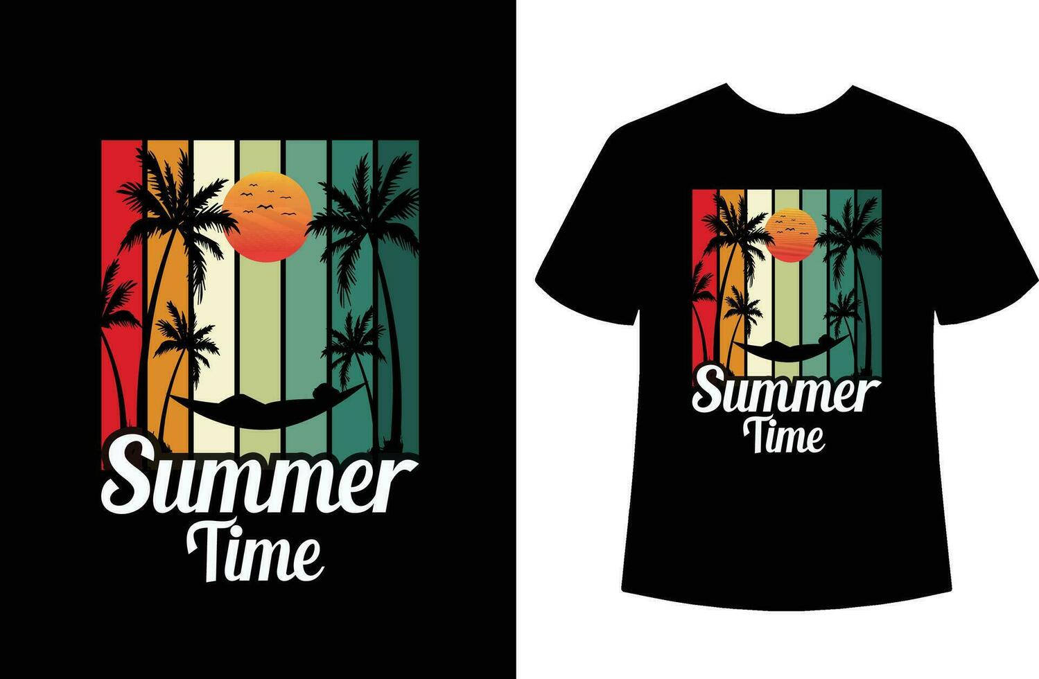 Summer Time T shirt design vector