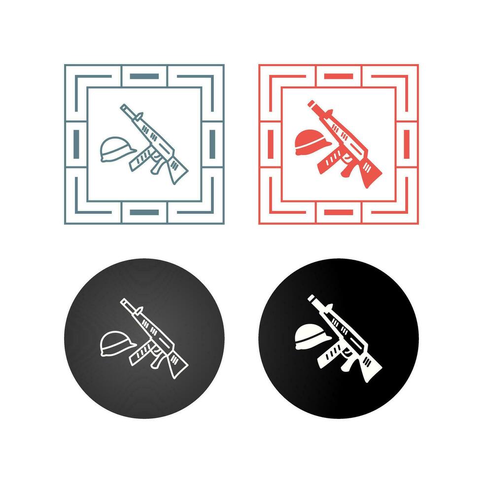 Gun and Helmet Vector Icon