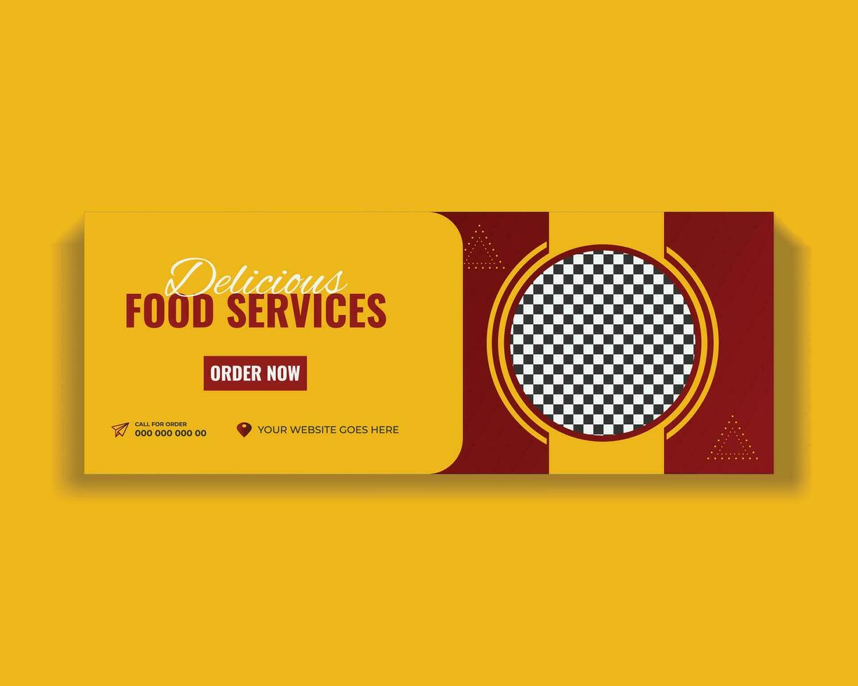 Awesome Restaurant food service social media cover design vector