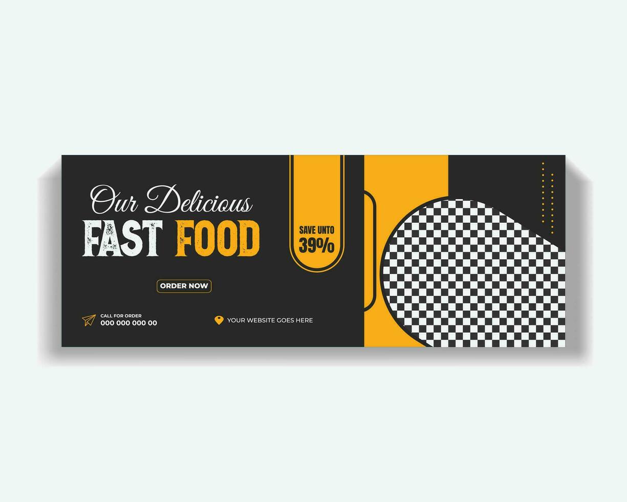 Awesome Restaurant food service social media cover design vector