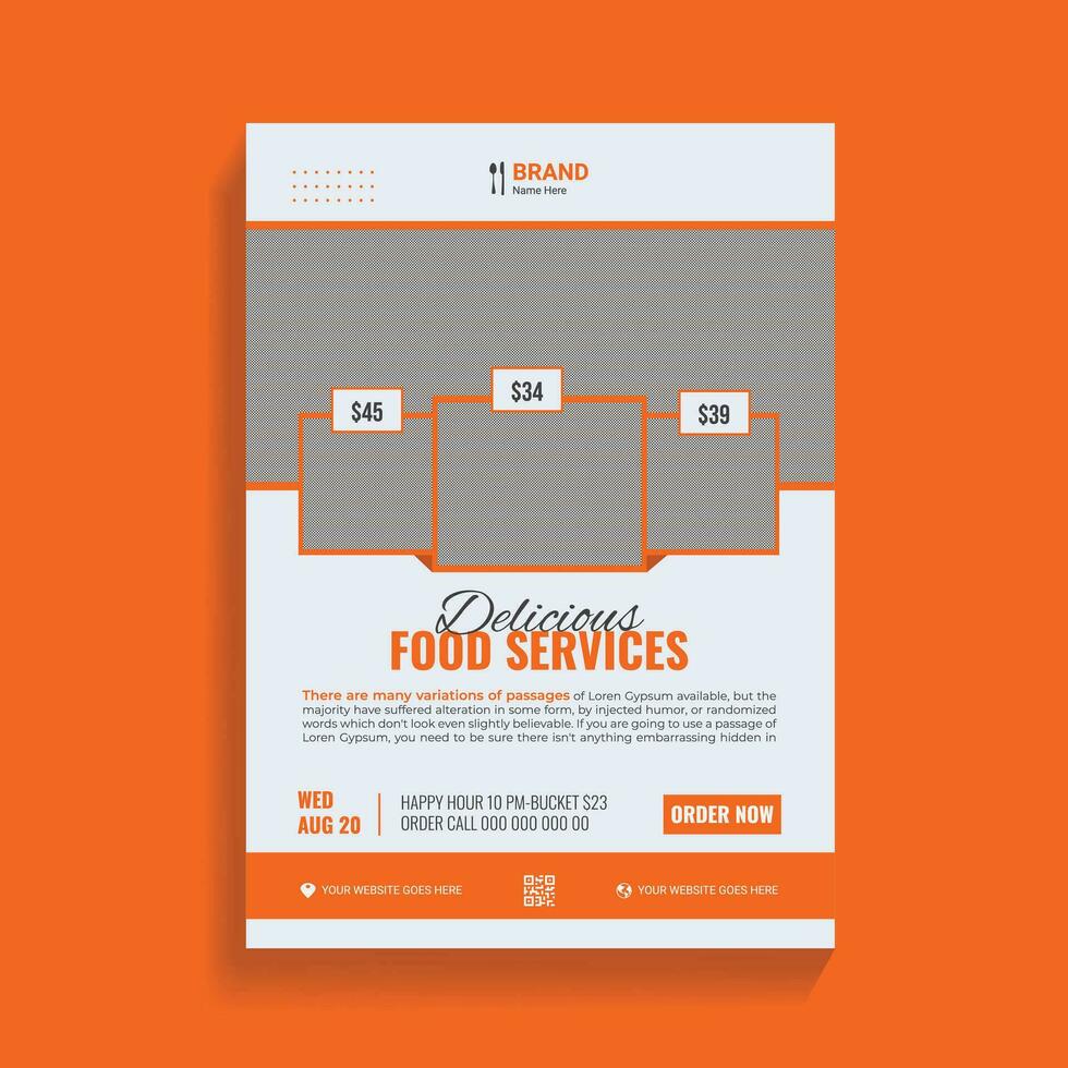 Creative Restaurant Food Service Flyer Design Template vector