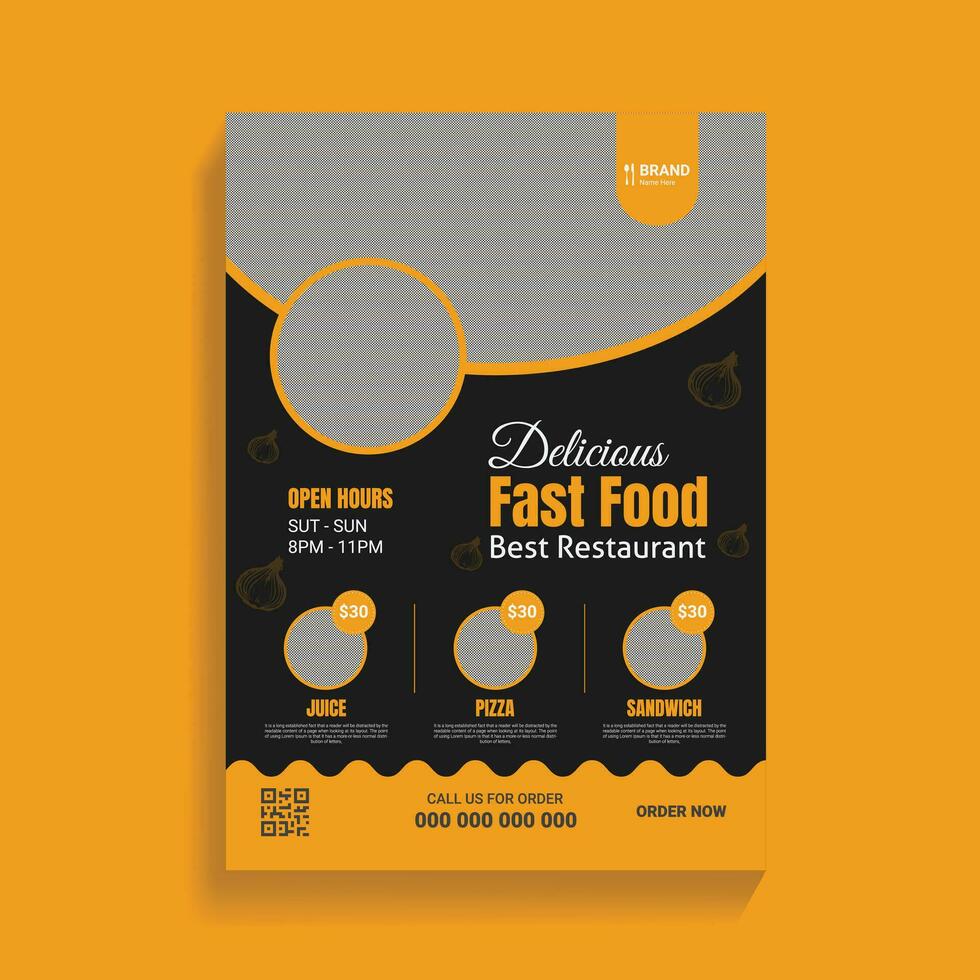 Creative Restaurant Food Service Flyer Design Template vector