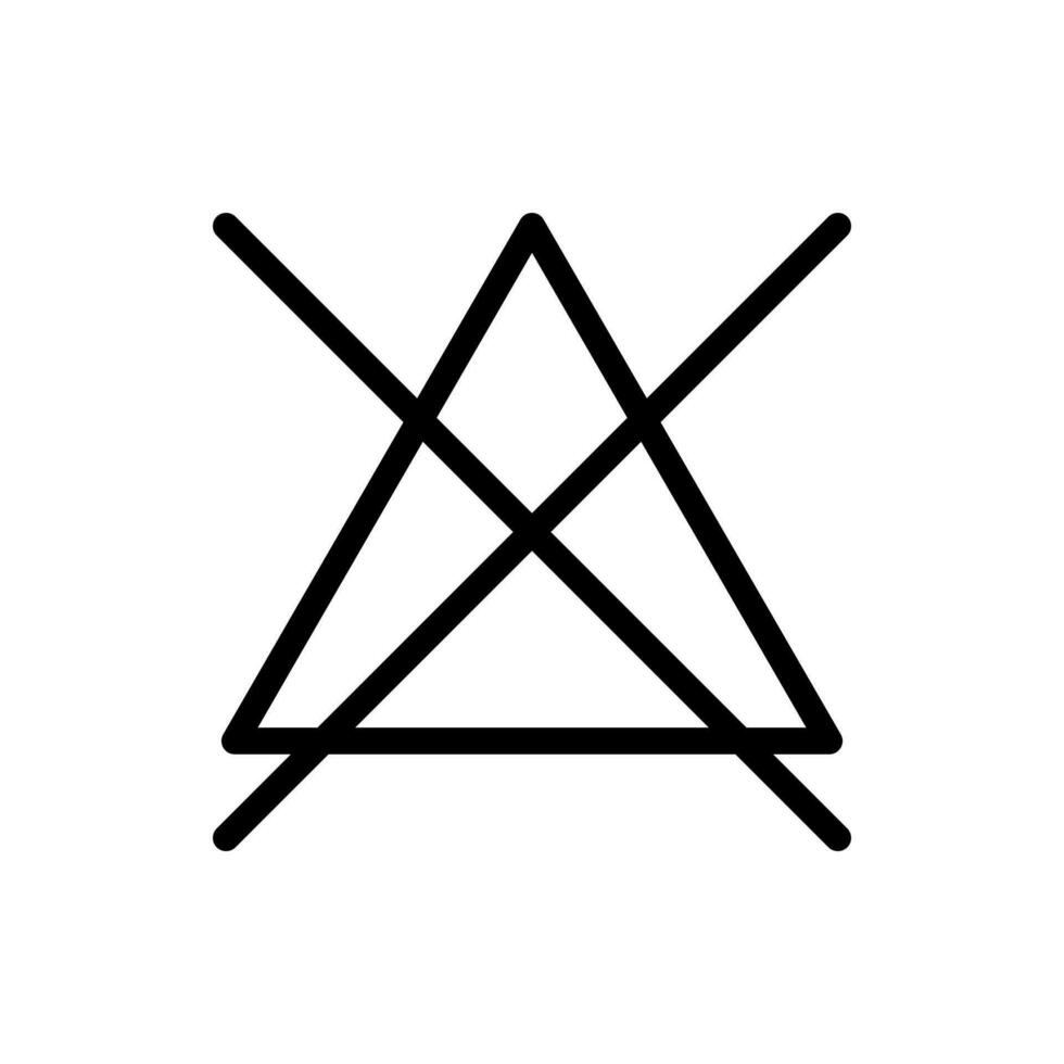 Do not bleach, no bleaching symbol icon in line style design isolated on white background. Editable stroke. vector