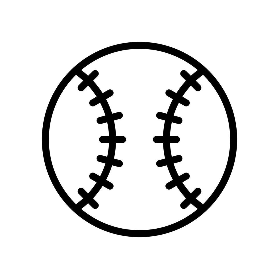 Baseball icon in line style design isolated on white background. Editable stroke. vector