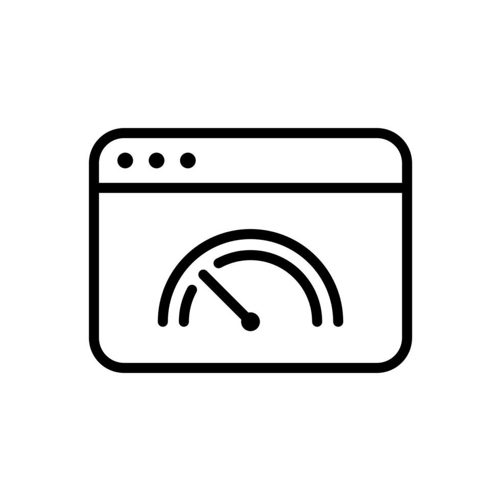 Web page speed icon in line style design isolated on white background. Editable stroke. vector