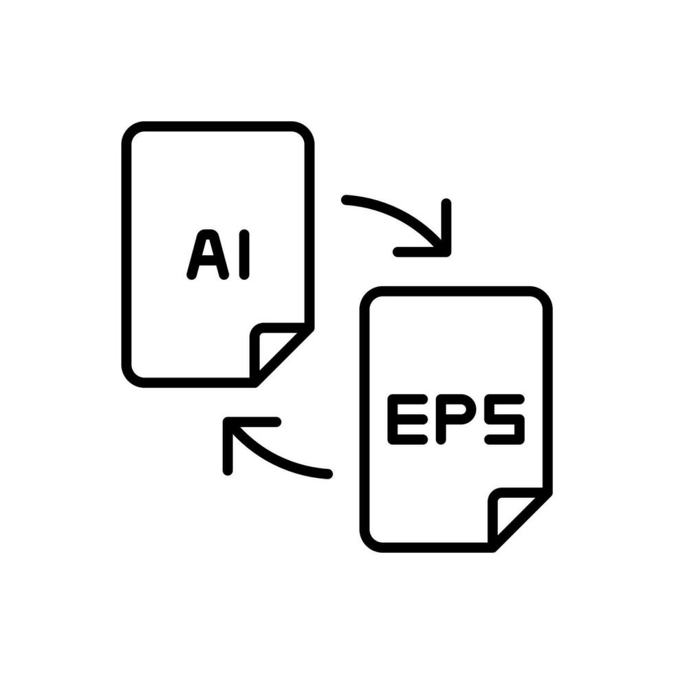 Convert AI to EPS file icon in line style design isolated on white