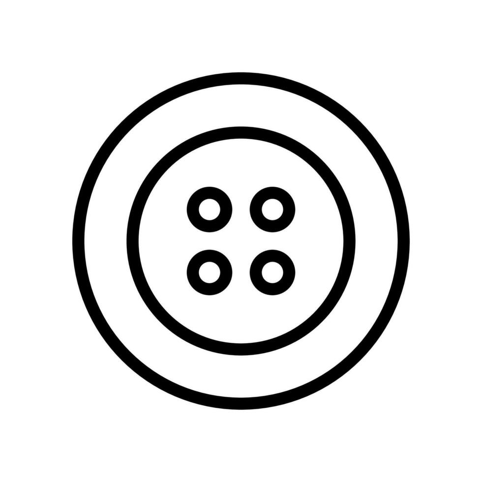 Clothes button icon in line style design isolated on white background. Editable stroke. vector