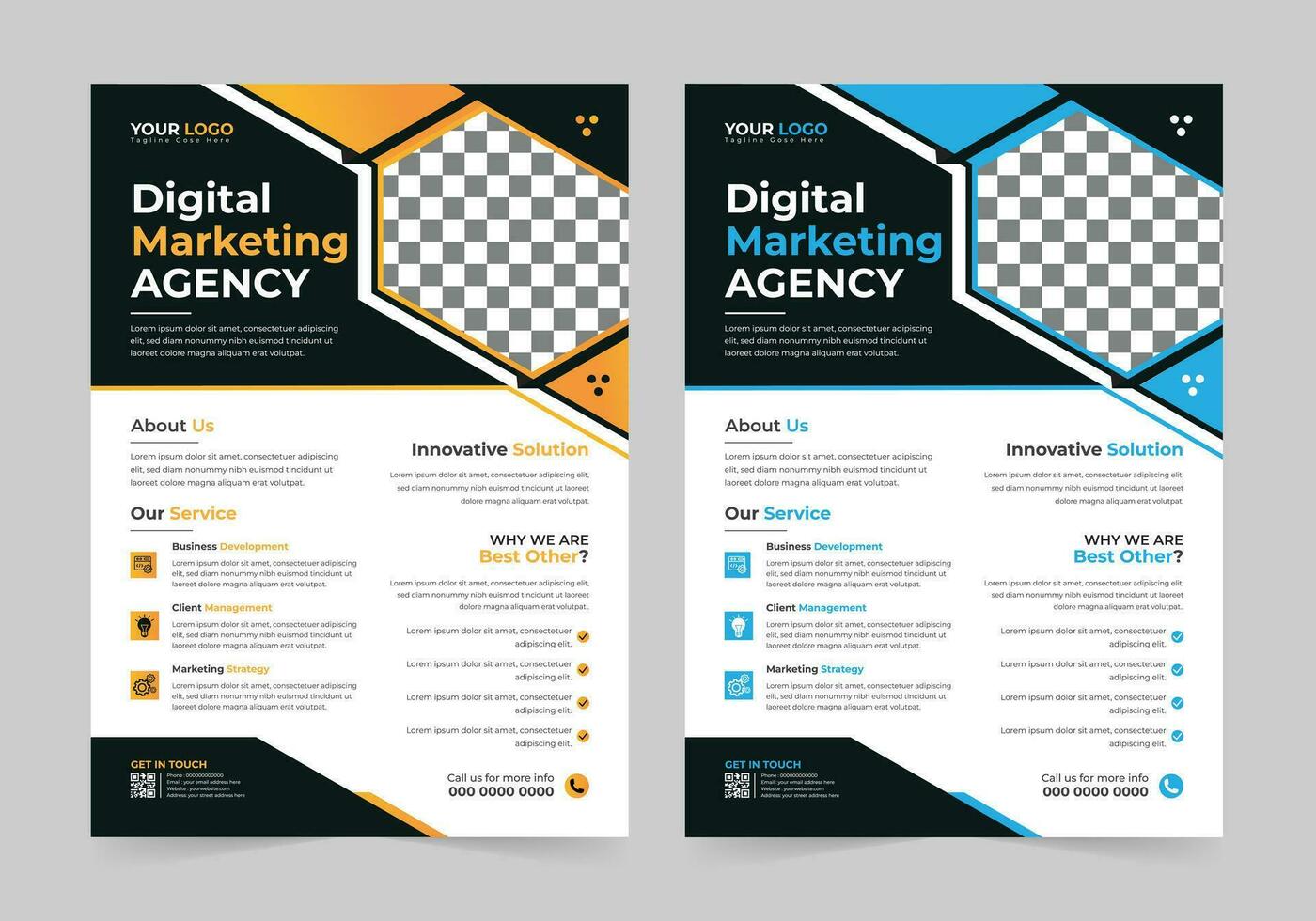 Trendy modern flyer design vector template for professional corpotate marketing business and creative design.