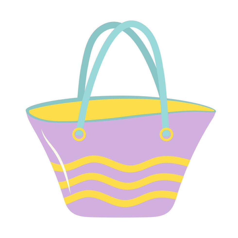 Summer beach bag. Cartoon flat illustration isolated on white background. vector