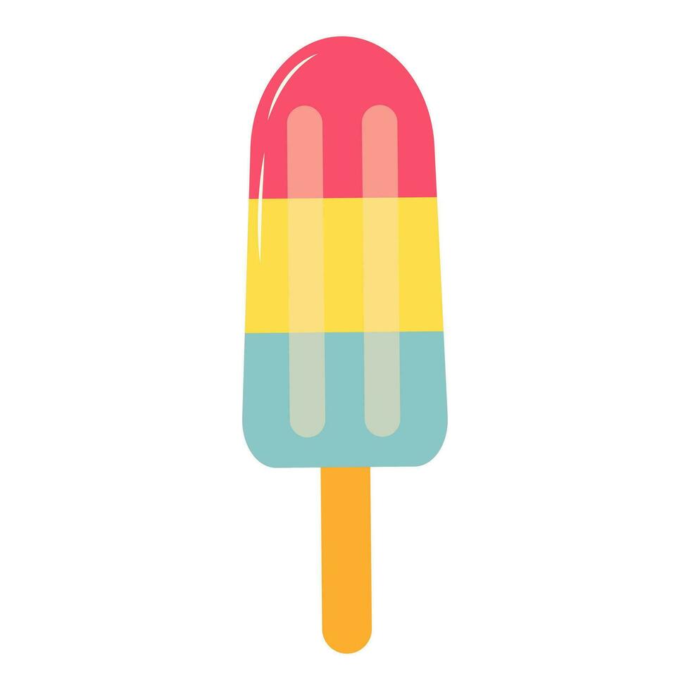 hielo paleta Fruta congelado paleta de hielo. dulce hielo crema. dibujos animados plano ilustración aislado en blanco antecedentes. vector