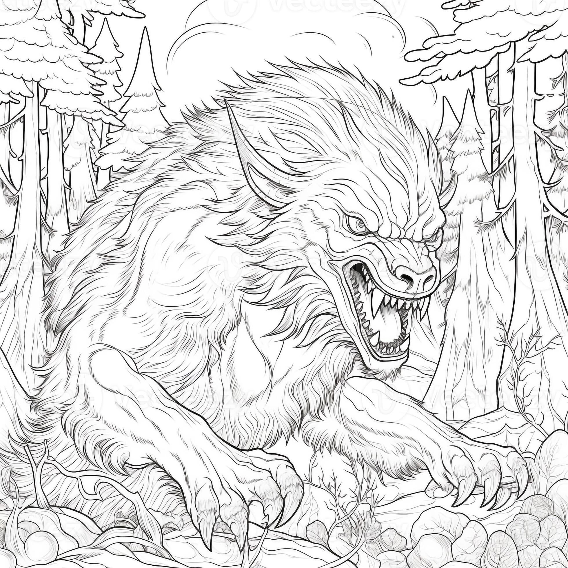 Werewolf Coloring - Werewolf Coloring Pages For Adults Photo 