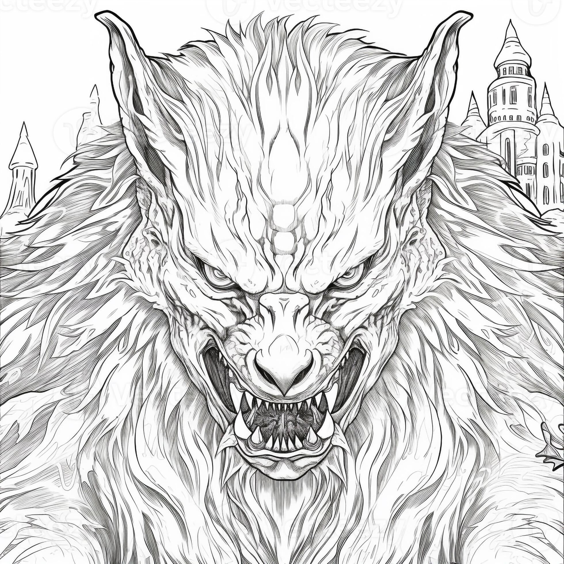 Unleash Your Inner Beast with Werewolf Coloring Pages for Adults