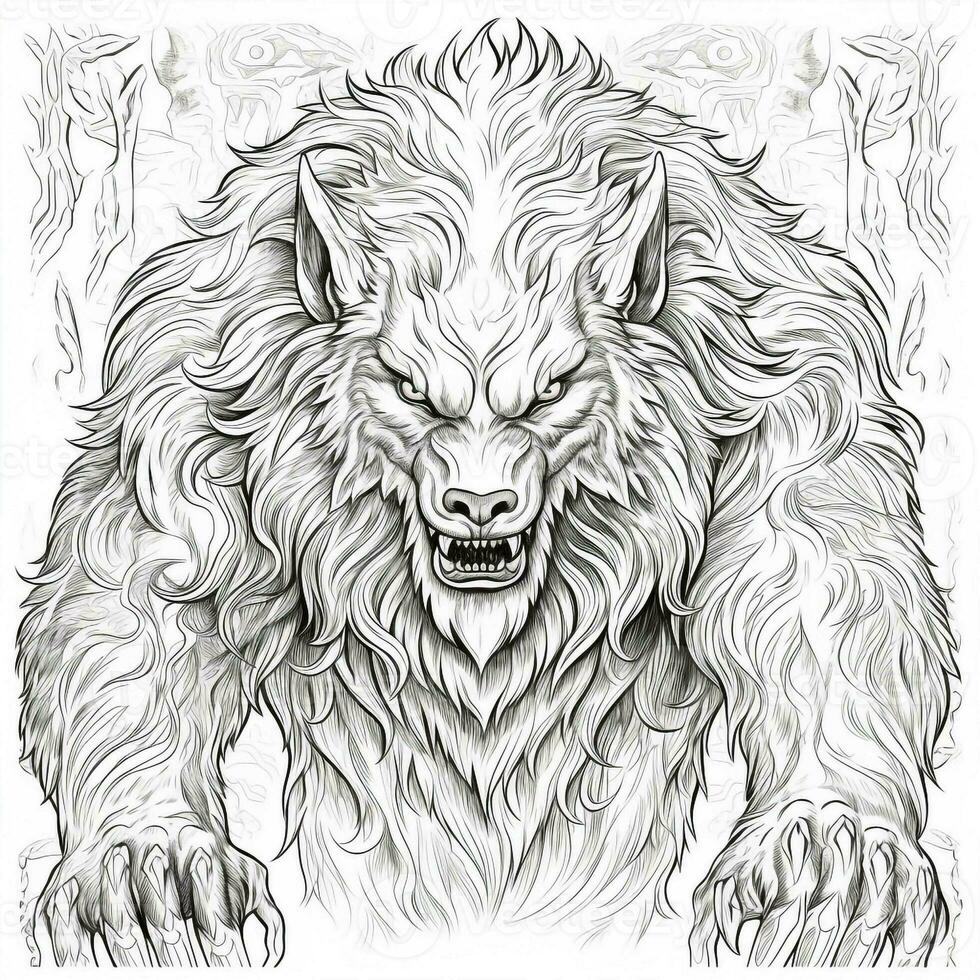 Werewolf Coloring Pages For Adults photo