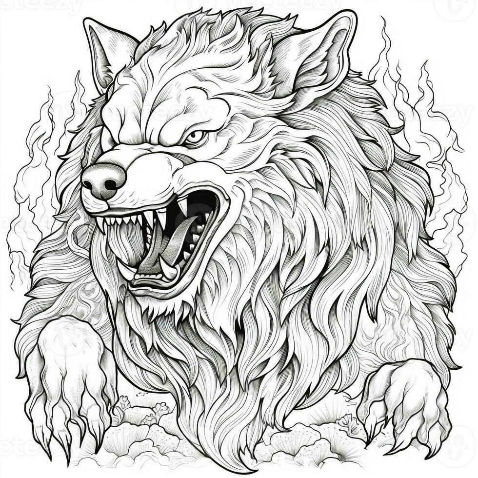 Werewolf Coloring Pages For Adults photo