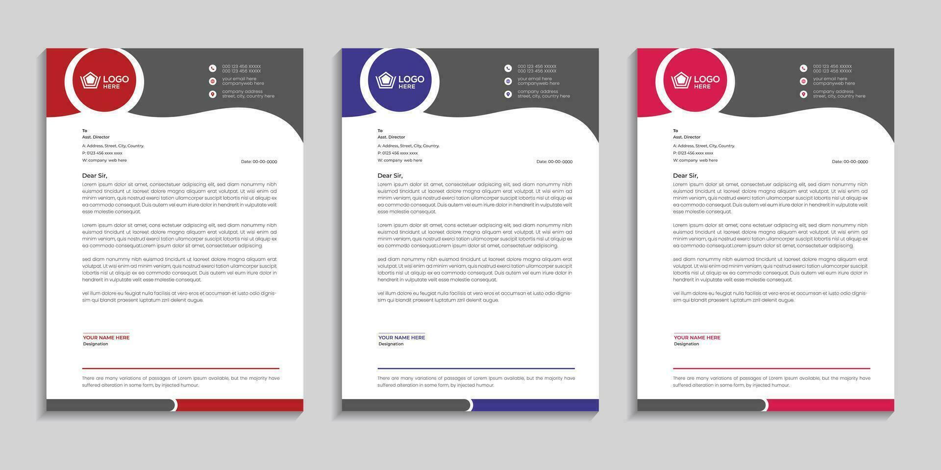 Modern clean abstract and professional corporate company business letterhead template design vector