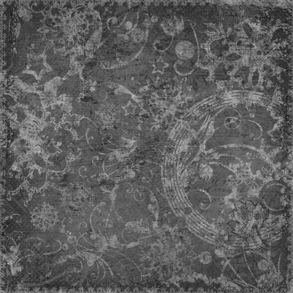 Floral and stars grungy scrapbook background or paper photo