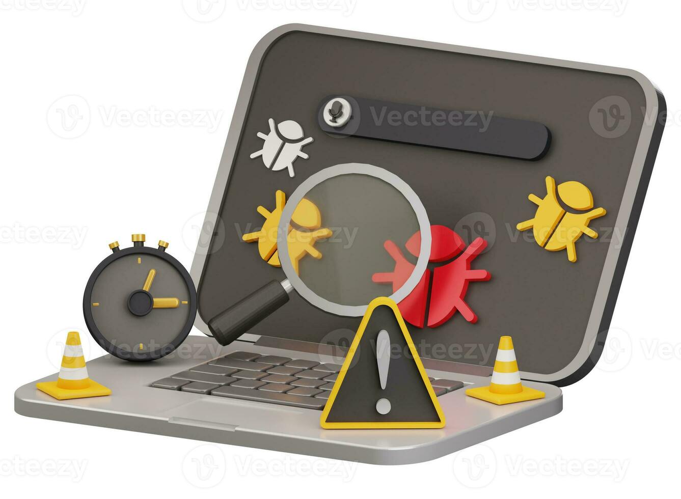 3d Computer Virus and Bug Icon photo