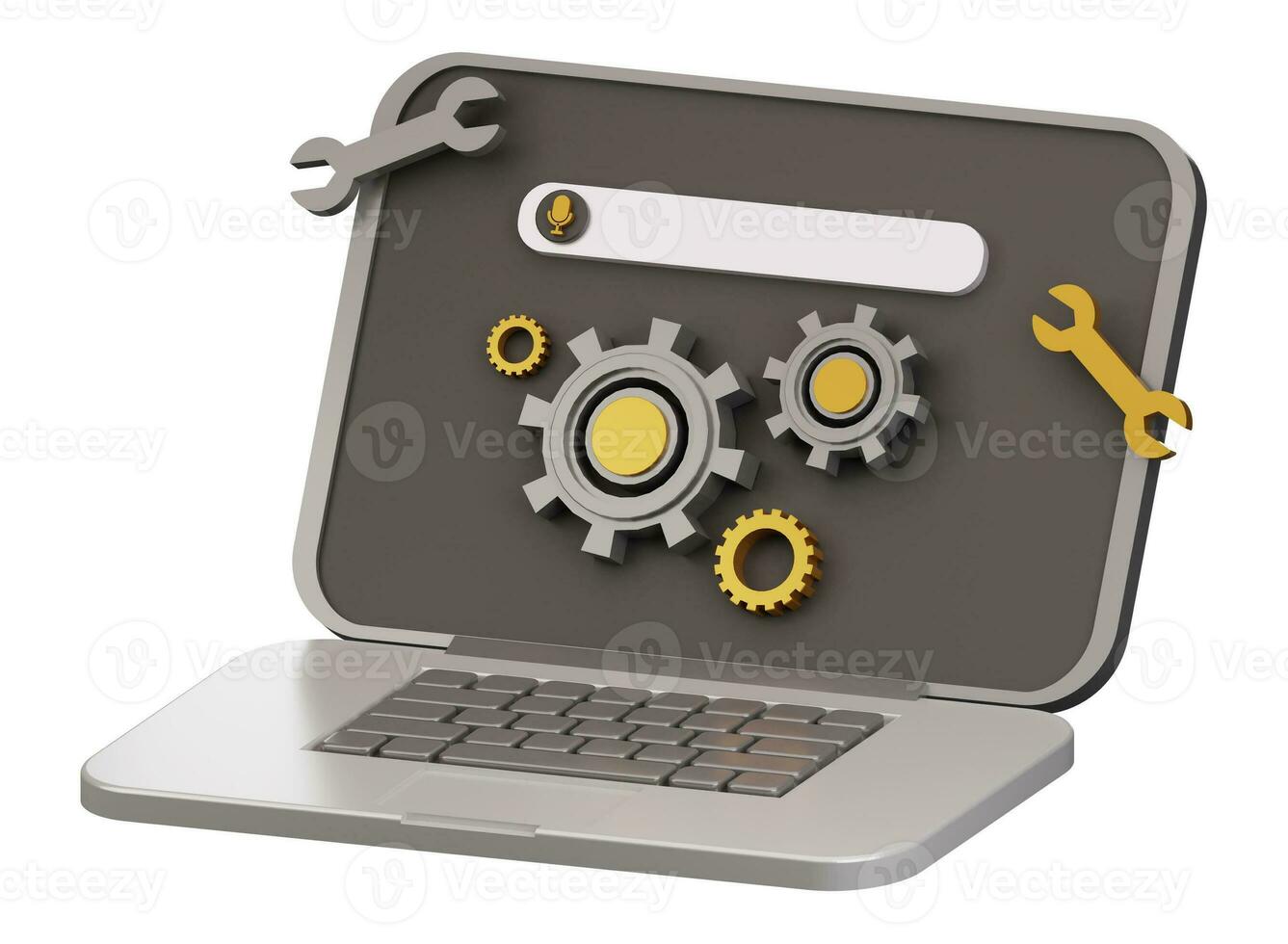 computer maintenance 3d icon photo