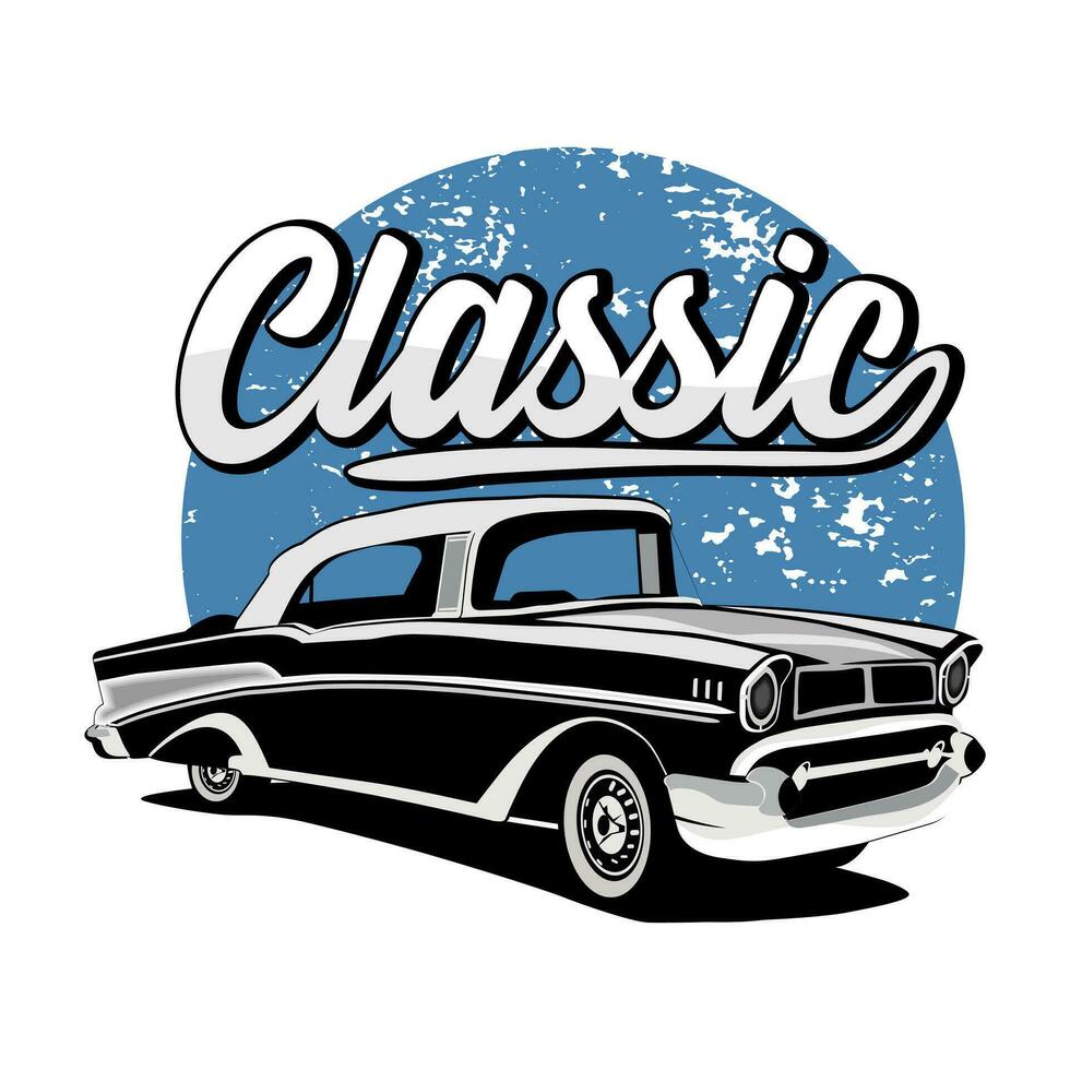 Classic car isolated with a white background. vector