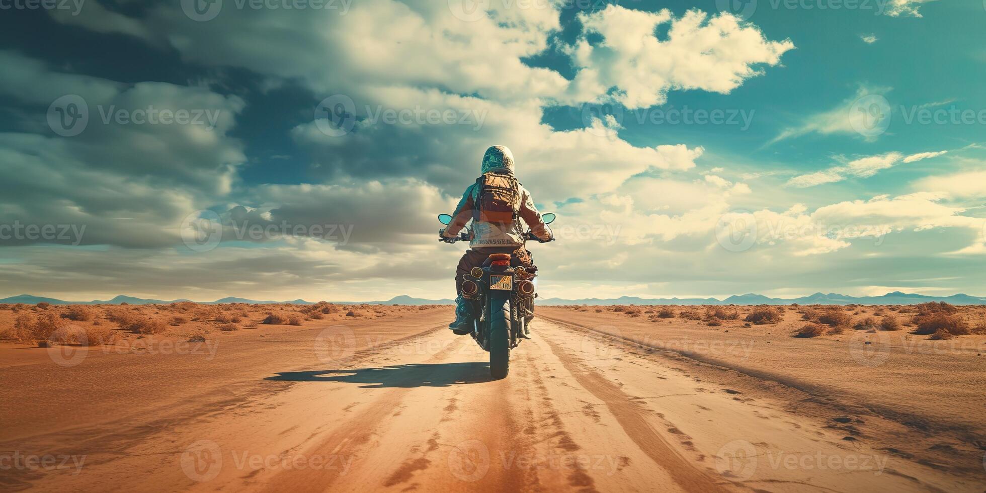 . . Desert sand road mountain bike motorcycle cross futuristic. Adventure trip road move vibe. Graphic Art photo
