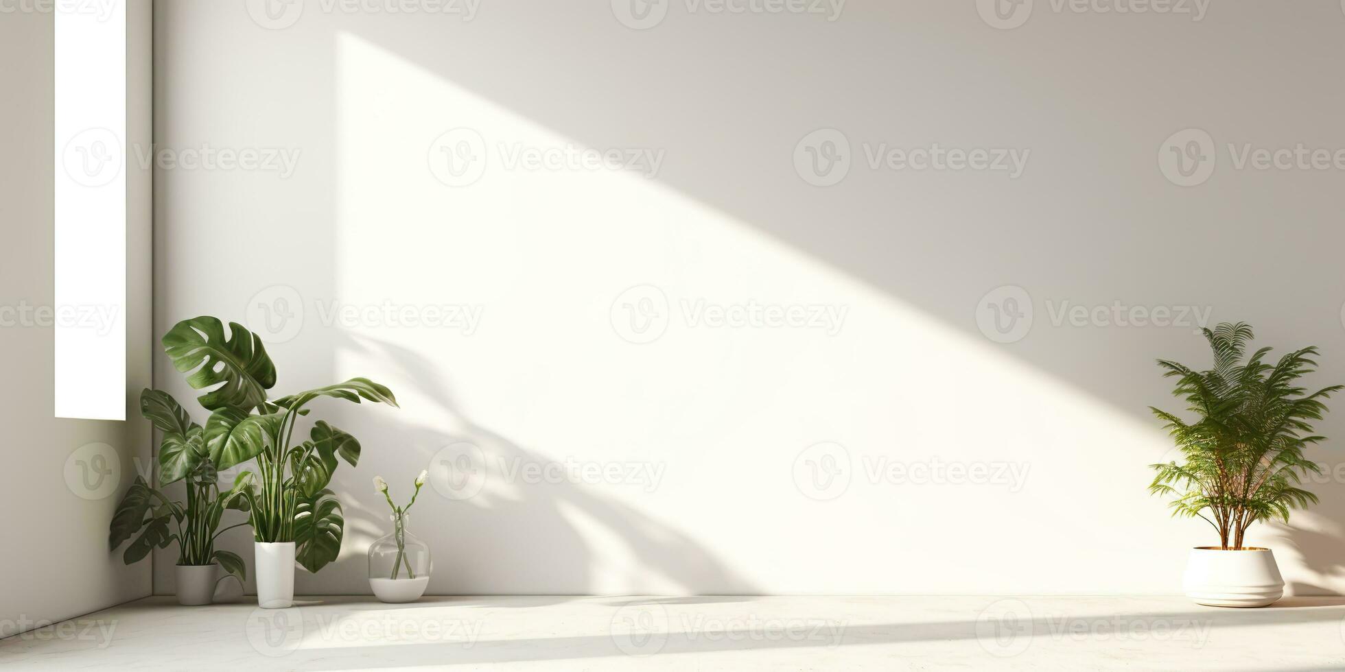 AI Generated. AI Generative. Wall home decoration table frame picture with plant mockup mock up. Graphic Art photo