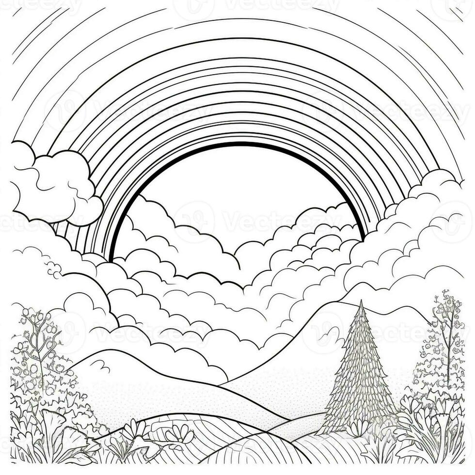 Rainbow Coloring Pages photo