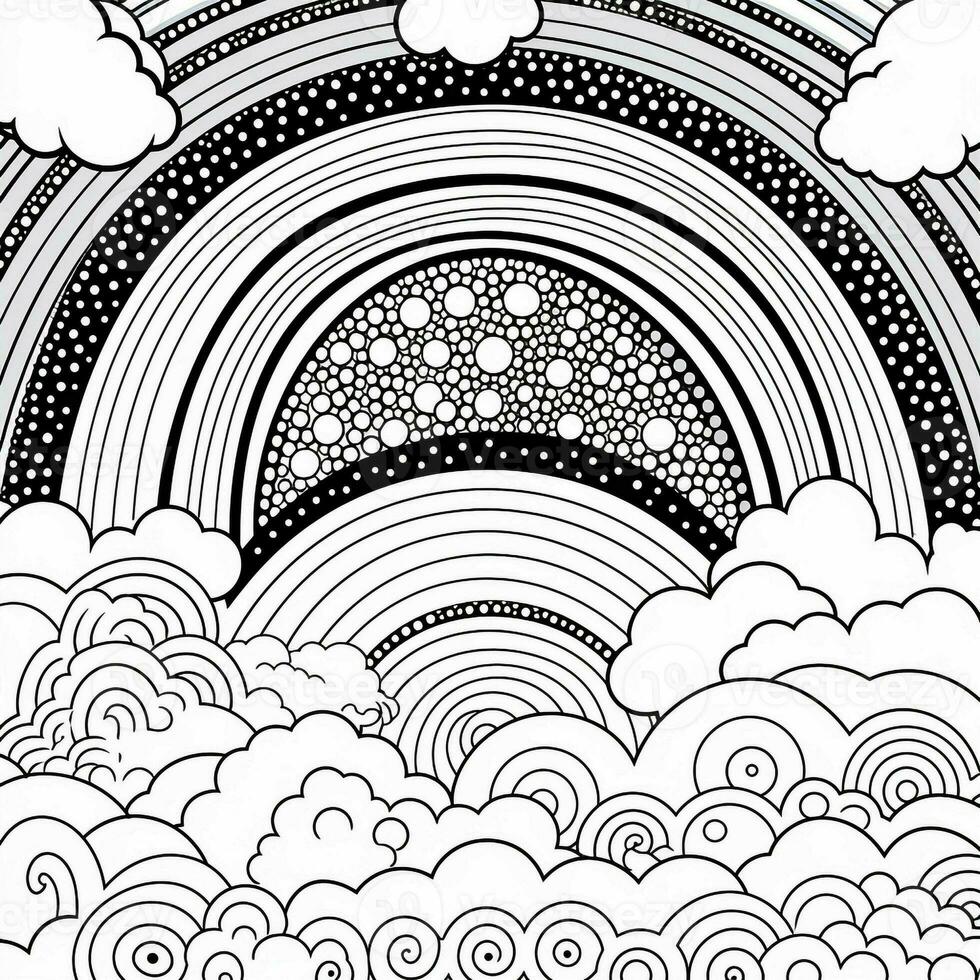 Rainbow Coloring Pages 26646232 Stock Photo at Vecteezy