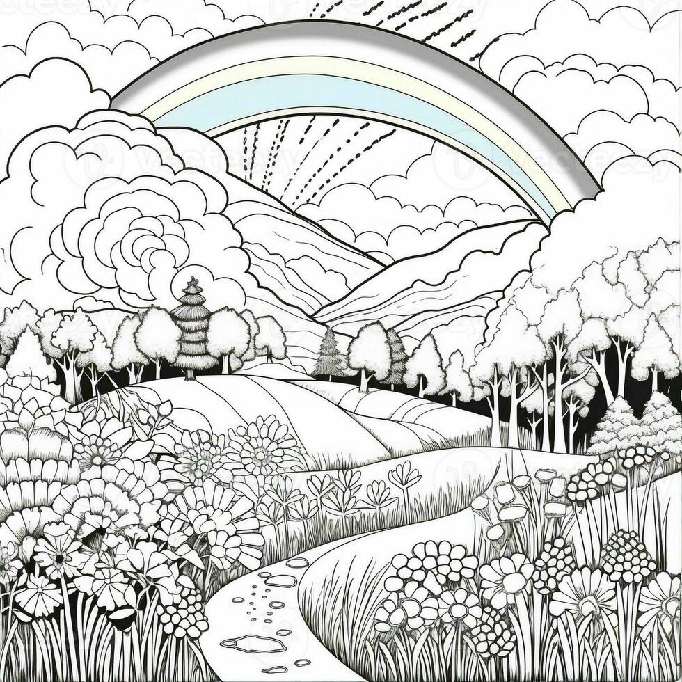 Rainbow Coloring Pages photo