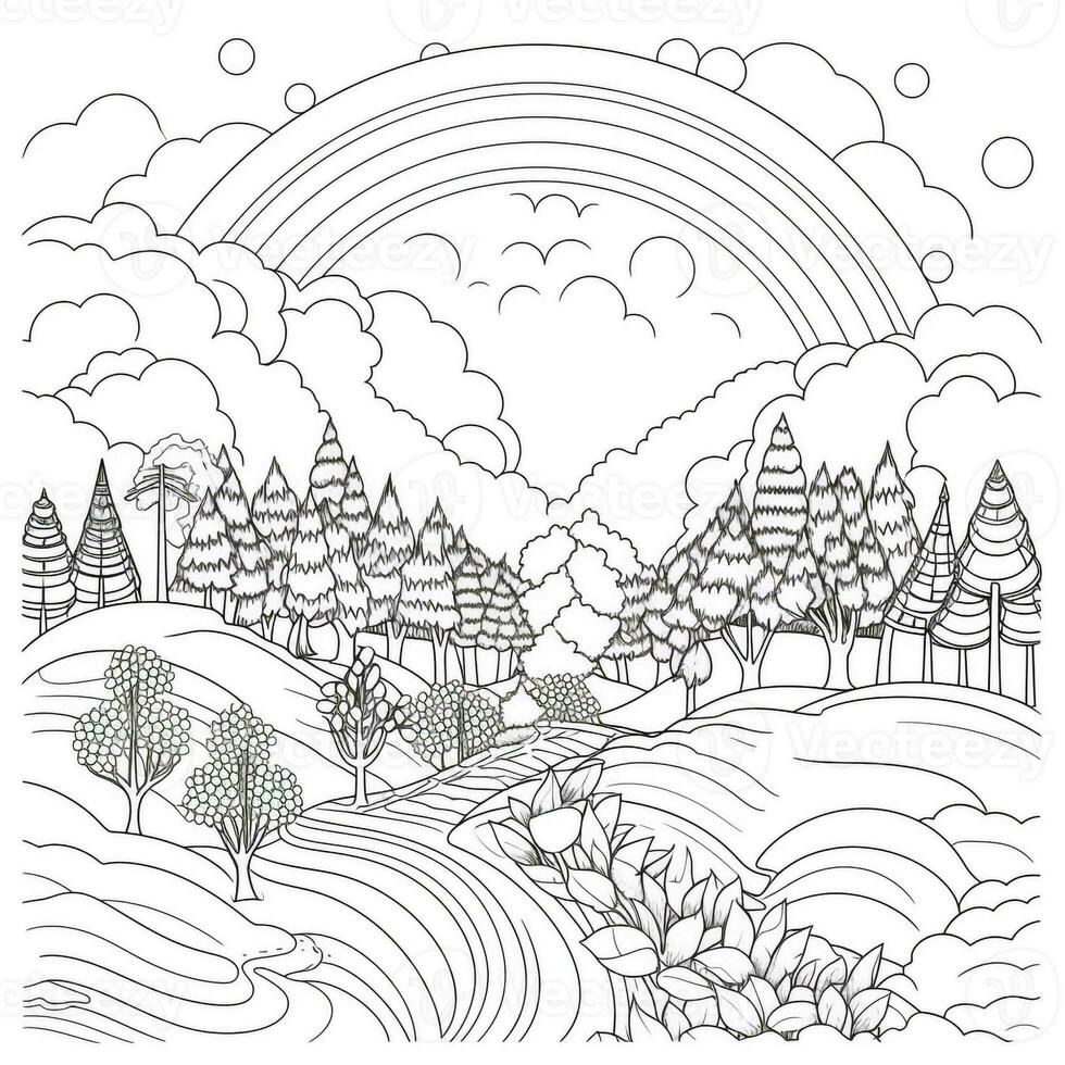 Rainbow Coloring Pages photo