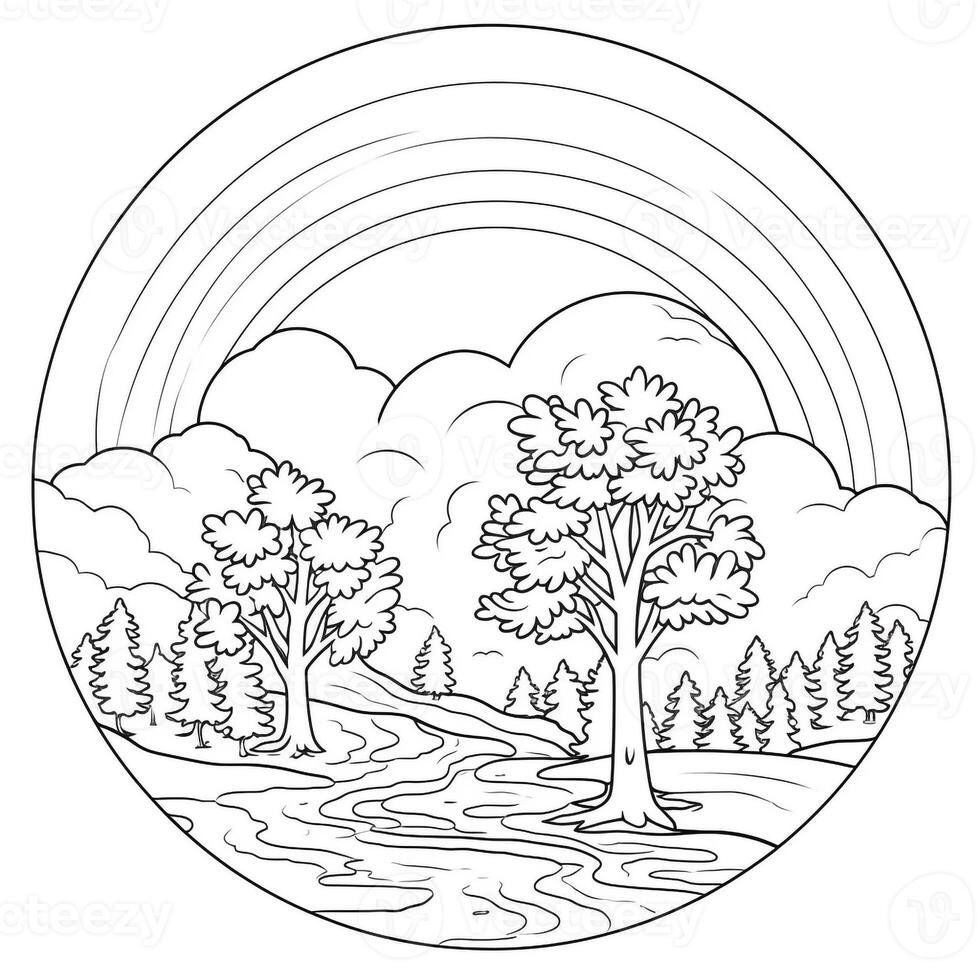 Rainbow Coloring Pages photo